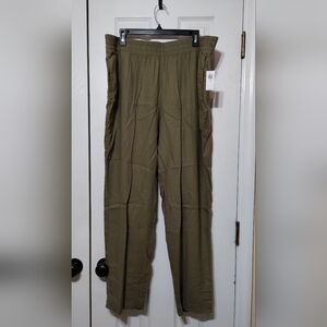 Old Navy Women's Size XL Tall Olive Green Linen Pants
